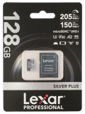 Карта памяти 128GB Lexar Silver Plus microSDXC UHS-I V30 U3, 205/150 Mb/s