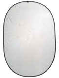 Светоотражатель DOFA овальный, двухсторонний (белый/серебро), 100x150 см