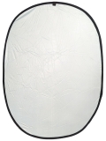 Светоотражатель DOFA овальный, двухсторонний (белый/серебро), 60x90 см